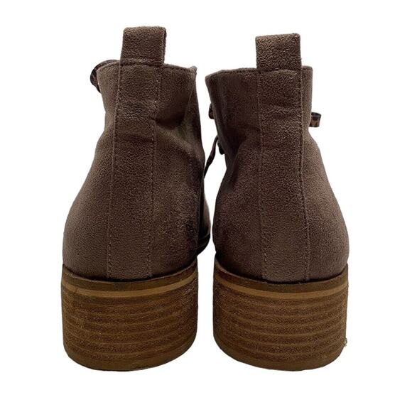 Hey Girl Corky’s Totes Ankle Booties Women’s 10 Taupe Faux Suede Leopard Lace Up - Picture 4 of 14